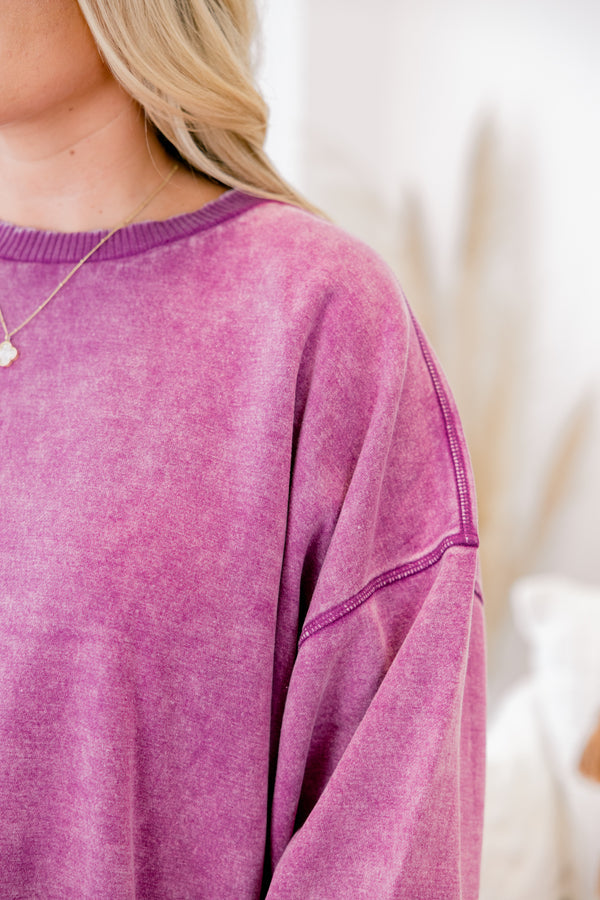 Pullover „Only Getting Started“, Helles Pflaume