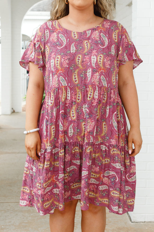 Oops Ein Paisley-Kleid, Pflaume