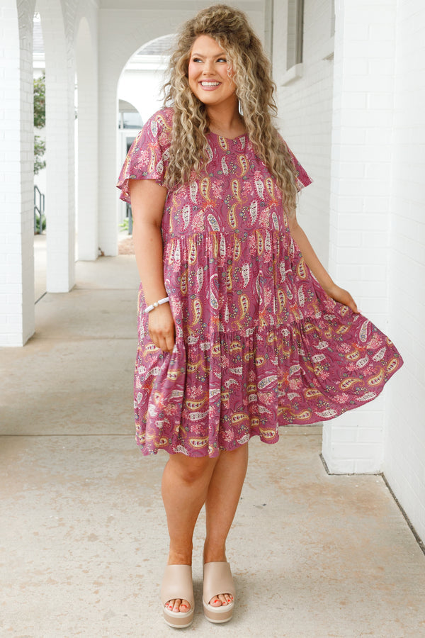 Oops Ein Paisley-Kleid, Pflaume