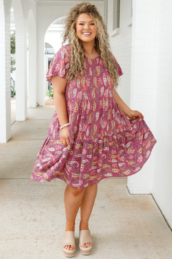 Oops Ein Paisley-Kleid, Pflaume