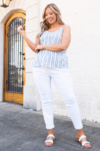Open Doors Tank, Denim
