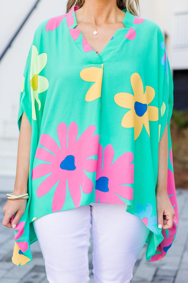 Open To Talking Poncho, Aqua