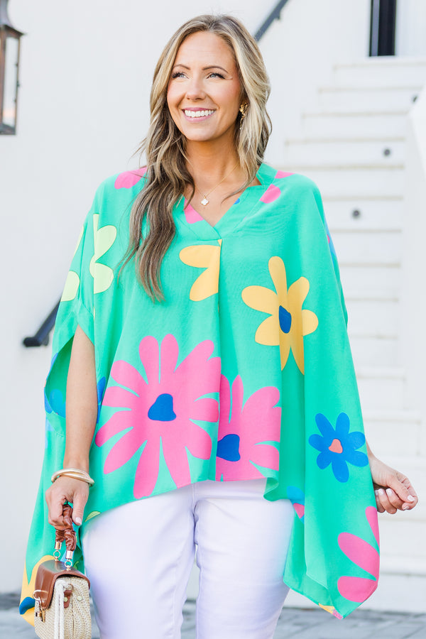 Open To Talking Poncho, Aqua
