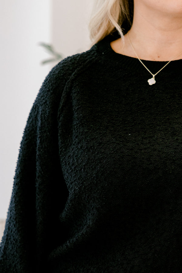 Open Up To Me Pullover, Black