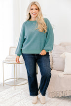 Open Up To Me Pullover, Dusty Mint
