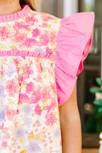 Out Living My Life Top, Pink Floral