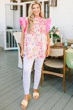 Out Living My Life Top, Pink Floral