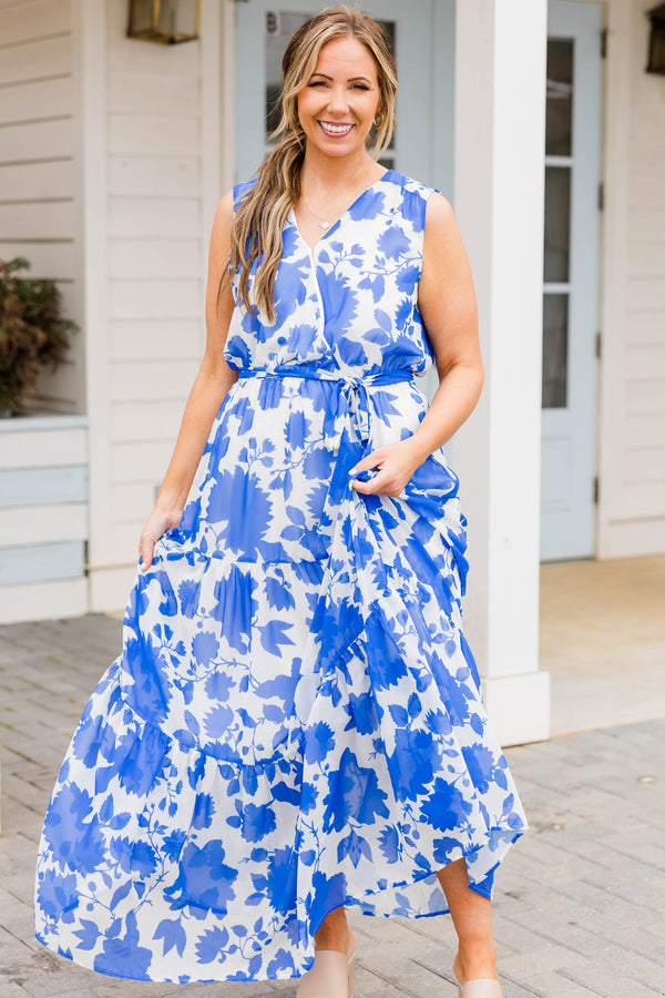 Out Of The Bloom Kleid, Blau