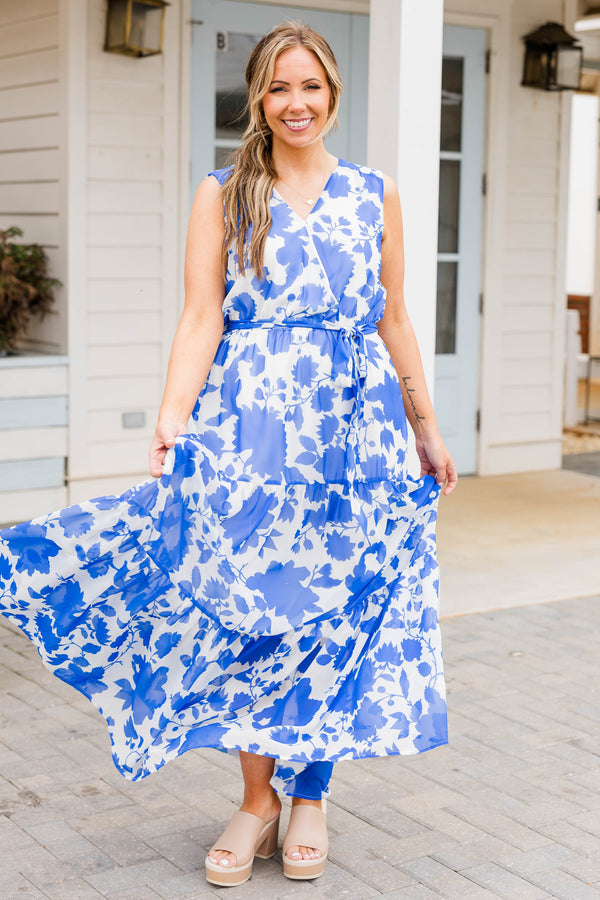 Out Of The Bloom Kleid, Blau
