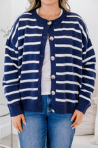 Out There Somewhere Cardigan, Navy Stripe
