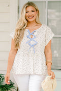 Over The Water Top, Blue Floral