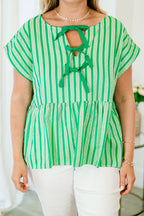 Over The Water Top, Green Stripe