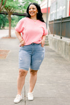 Palm Oasis Shorts, Light Wash