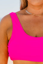 Paradise Ahead Swim Top, Fuchsia