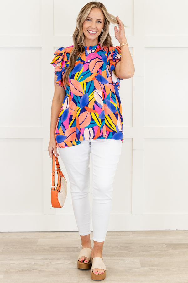 Pass The Blame Top, Royal Blue