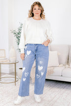 Passing Notes Jeans, Heart Doodle
