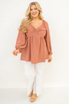 Peaceful Day Top, Dusty Pink