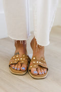 Peaceful Palms Sandals, Camel