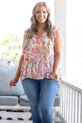 Perfektes Paisley-Oberteil, Elfenbein-Multi