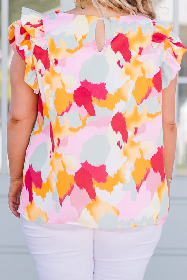 Perfectly Painted Top, Pink Multi