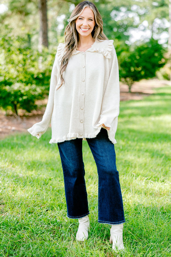 Perfectly Peaceful Cardigan, Oatmeal
