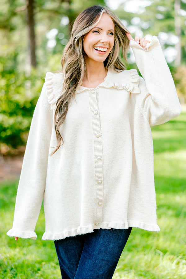 Perfectly Peaceful Cardigan, Oatmeal