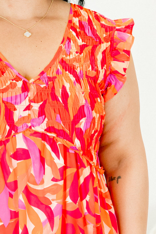 Petal Perfection Dress, Fuchsia Combo