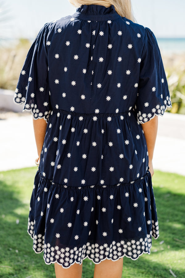 Picnic At Sunset Dress, Navy