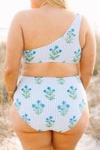 Poolside Petals Bikinislip, Blau