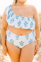 Bikinioberteil „Poolside Petals“, Blau