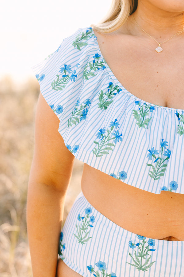 Bikinioberteil „Poolside Petals“, Blau