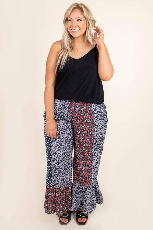 Poppy Strolls Hose, Navy Mix