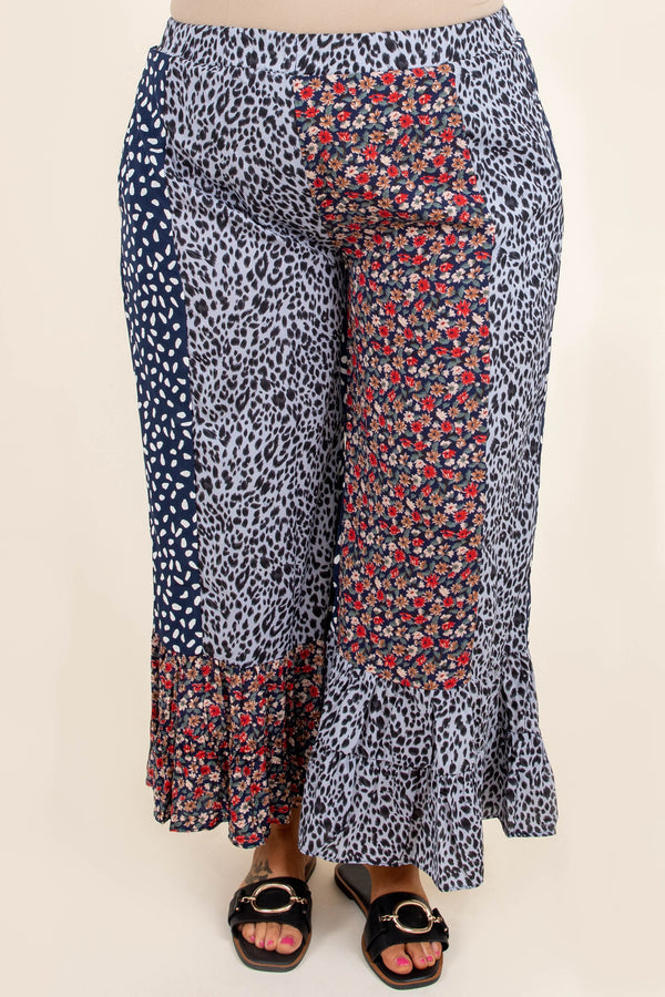 Poppy Strolls Hose, Navy Mix