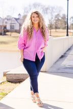 Popular Phrase Top, Bright Mauve