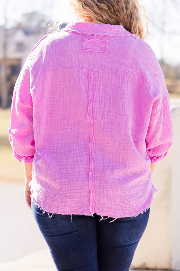 Popular Phrase Top, Bright Mauve
