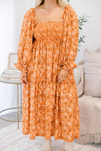 Positive Passions Dress, Orange Floral