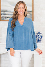 Praying For Sunshine Top, Denim