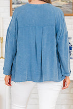 Praying For Sunshine Top, Denim