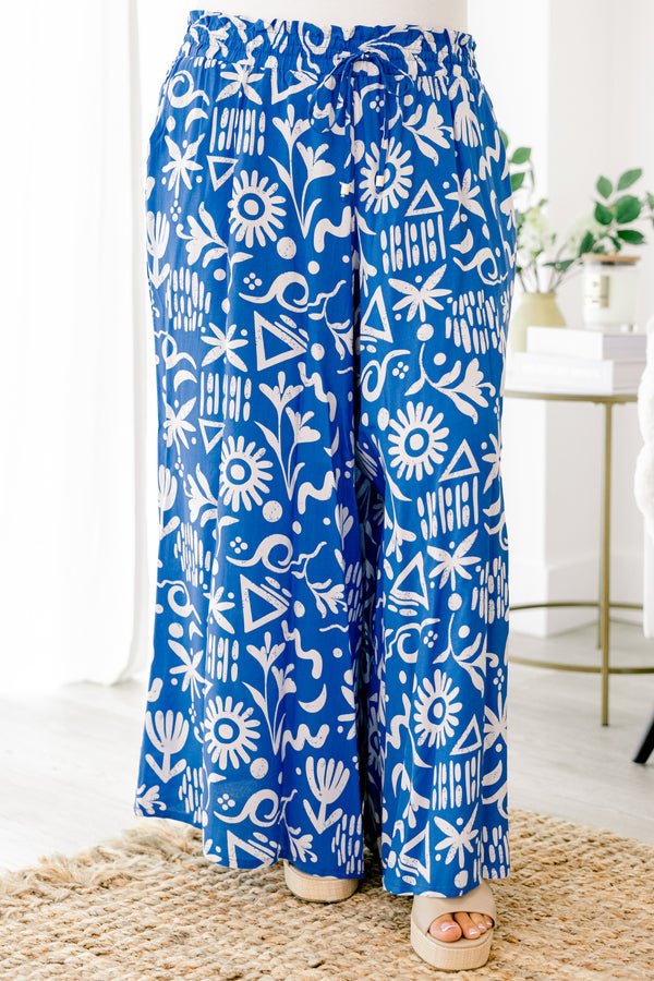 Pretty And Peaceful Pants, Blue