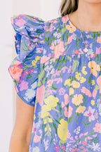 Prima Ballerina Top, Blue-Yellow