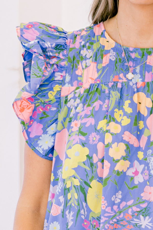 Prima Ballerina Top, Blue-Yellow