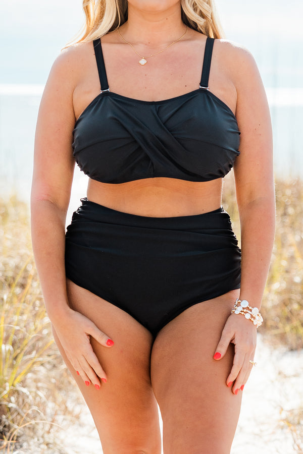Proceed Into Paradise Swim Bottom, Black