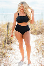 Proceed Into Paradise Swim Top, Black