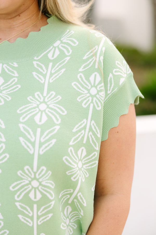 Pure Of Heart Sweater, Sage
