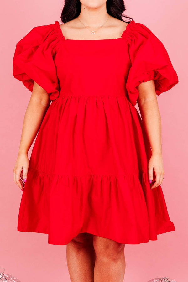 Raindrops On The Streets Dress, Red