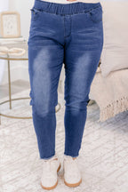 Reading The Signs Jeggings, Blau