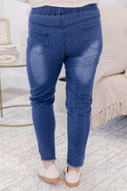 Reading The Signs Jeggings, Blau