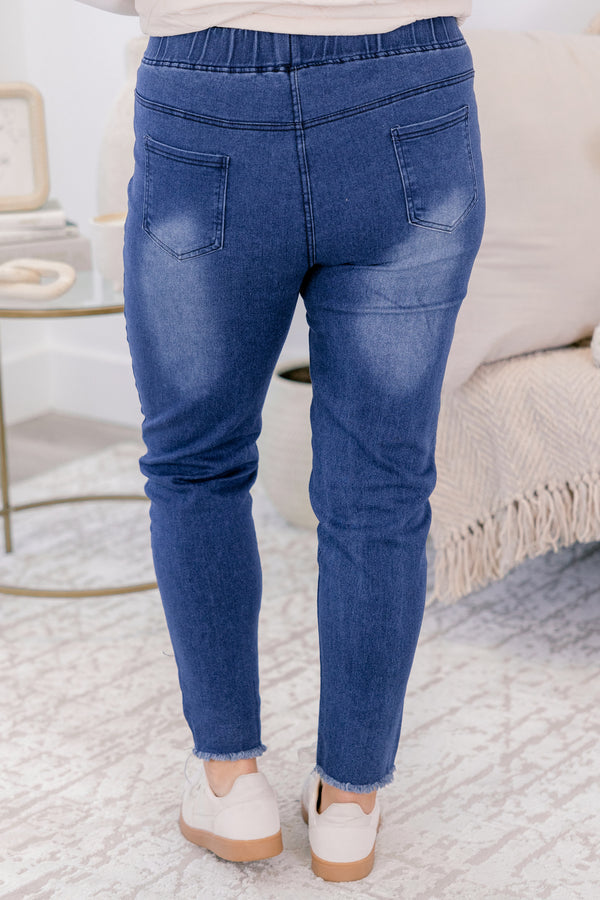 Reading The Signs Jeggings, Blau