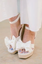 Ribbon Romance Wedges, Ivory