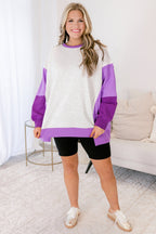 Rising To The Opportunity Pullover, Lila-Grau